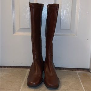 Brown riding boots